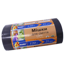 Мішок для сміття (120 л./25 шт.) чорний