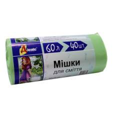 Мішок для сміття (60 л./40 шт.) зелений