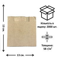 Пакет паперовий для картоплі фрі (13*3*13) крафт
