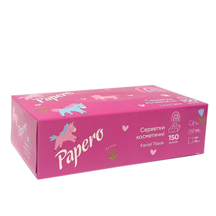 Серветки косметичні "Papero" рожеві (150 л.)