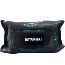 Серветки вологі "NATURELLE " 120 Чорні
