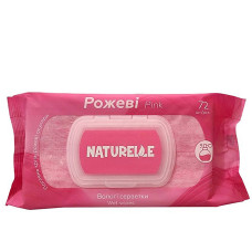 Серветки вологі "NATURELLE " 72 Рожеві