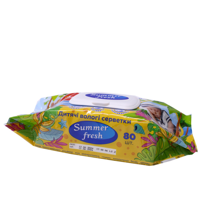 Серветки вологі "Summer Fresh" 72 шт - Дитячі