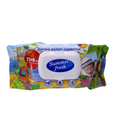Серветки вологі "Summer Fresh" 72 шт - Дитячі