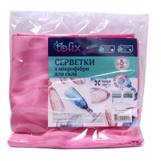 Серветка "Мікрофібра" Tofix для скла (5 шт)