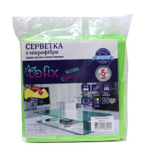 Серветка "Мікрофібра" Tofix зелена (5 шт)