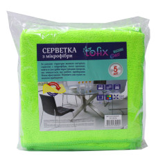 Серветка "Мікрофібра" Tofix зелена (5 шт)